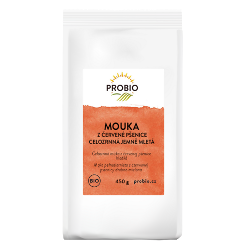 MĄKA Z PSZENICY CZERWONEJ PEŁNOZIARNISTA BIO 450 g - PROBIO