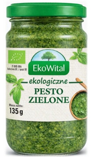 PESTO ZIELONE Z BAZYLI BIO 135 g - EKO WITAL