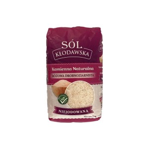 SÓL KŁODAWSKA KAMIENNA DROBNOZIARNISTA RÓŻOWA 1 kg - KOPALNIA SOLI KŁODAWA