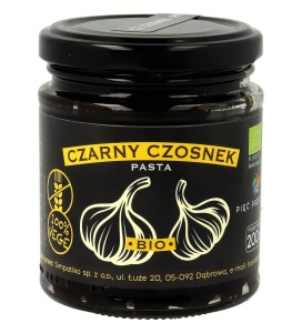 CZARNY CZOSNEK PASTA BEZGLUTENOWY BIO 200 g - PIĘĆ PRZEMIAN