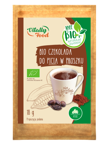 CZEKOLADA DO PICIA BIO 18g - VITALLY FOOD