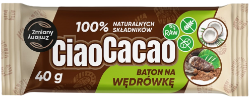 BATON DAKTYLOWY KAKAO - KOKOS CIAO CACAO BEZGLUTENOWY 40 g - ZMIANY ZMIANY