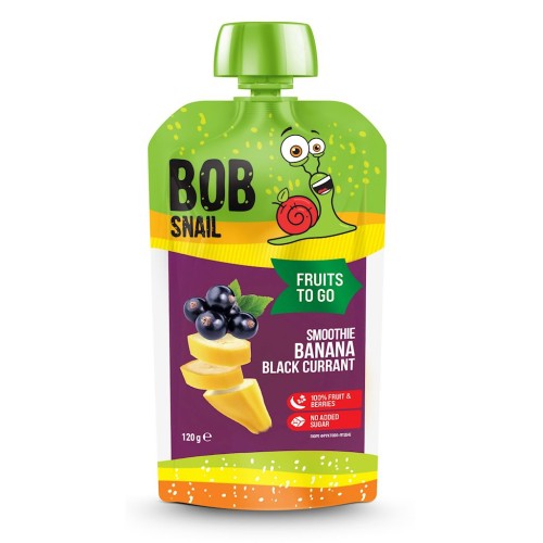 SMOOTHIE BANAN - CZARNA PORZECZKA BEZ DODATKU CUKRÓW 120 g - BOB SNAIL