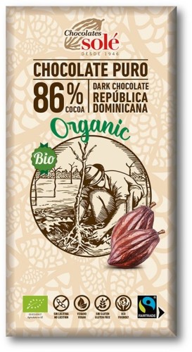 CZEKOLADA GORZKA BIO 86% KAKAO 100 g - SOLE