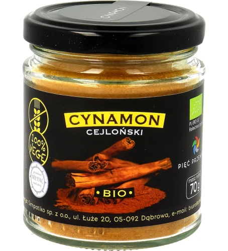 CYNAMON CEJLOŃSKI BEZGLUTENOWY BIO 70 g - PIĘĆ PRZEMIAN