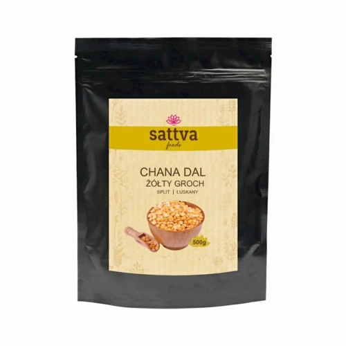 GROCH ŻÓŁTY ŁUSKANY CHANA DAL 500 g - SATTVA (FOODS)