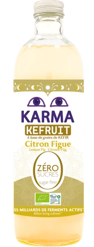 NAPÓJ KEFRUIT FIGI - CYTRYNA BEZ CUKRU FAIR FOR LIFE BIO 750 ml - KARMA KOMBUCHA