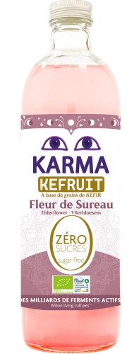 NAPÓJ KEFRUIT KWIAT CZARNEGO BZU BEZ CUKRU FAIR FOR LIFE BIO 750 ml - KARMA KOMBUCHA