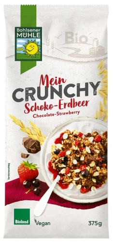 Crunchy czekoladowo - truskawkowe bio 375 g - Bohlsener  Muehle