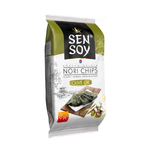 Chipsy Nori z Oliwą z Oliwek Bezglutenowe 4,5 g - Sen Soy
