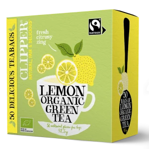 Herbata Zielona z Cytryną Fair Trade Bio (50 x 1,85 g) 92,5 g - Clipper