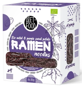 Makaron Jaglano-Ryżowy z Batatem Fioletowym Ramen Bezglutenowy Bio 280 g - Diet-Food