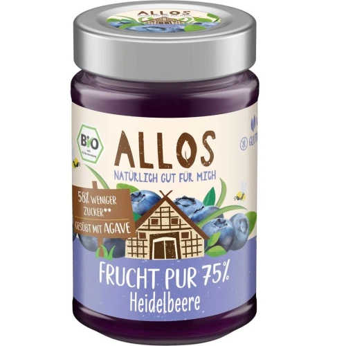 Mus Jagodowy (75% Owoców) Bezglutenowy Bio 200 g - Allos