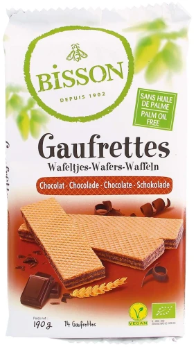 Wafelki z Kremem Czekoladowym Bio 190 g - Bisson