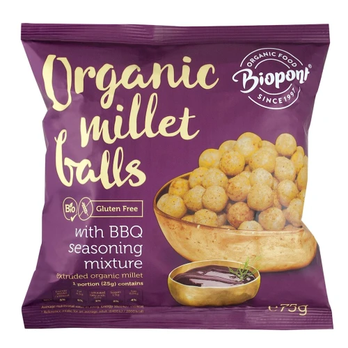 Chrupki Jaglane Barbecue Bezglutenowe Bio 75 g - Biopont