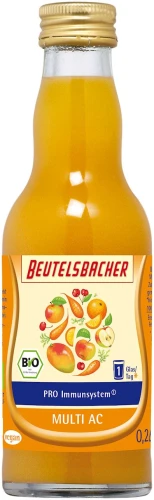 Shot na Odporność Marchew–Pomarańcza–Mango Bio 200 ml - Beutelsbacher