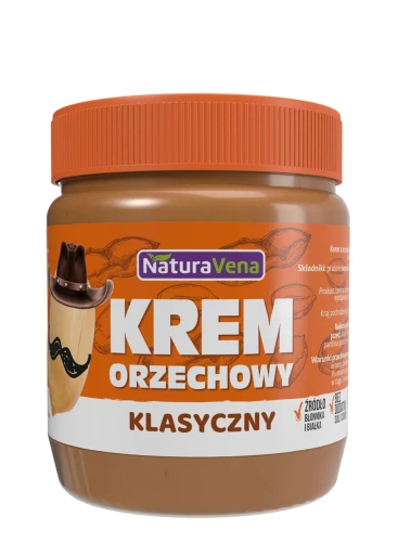Krem Orzechowy Klasyczny 100% Bez Dodatku Soli i Cukrów 340 g - Naturavena