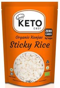 Makaron Konjac w Kształcie Ryżu Bezglutenowy Bio 270 g (200 g) - Keto Chef