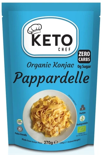 Makaron Konjac Pappardelle Bezglutenowy Bio 270 g (200 g) - Keto Chef
