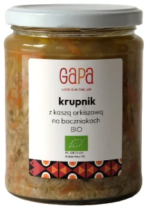 Krupnik z Kaszą Orkiszową na Boczniakach Bio 450 g - Gapa