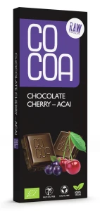 Czekolada Surowa Wiśnia–Acai Bio 40 g - Cocoa