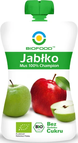Mus Jabłkowy 100% Champion Bez Dodatku Cukrów Bezglutenowy Bio 200 g - Bio Food