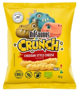 Chrupki Kukurydziane Crunch o Smaku Cheddar Bezglutenowe Bio 40 g - Biosaurus