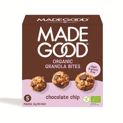 Granola Bites z Czekoladą Bezglutenowe Bio (5 x 24 g) 120 g - MadeGood