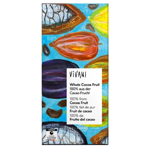Tabliczka Kakaowa z Całego Owocu Kakaowca Bio 80 g - Vivani