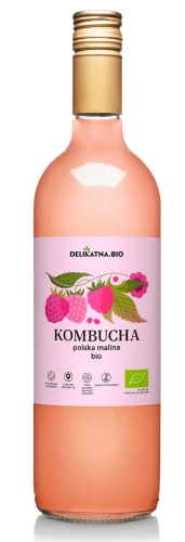 Kombucha Malinowa Bio 750 ml - Delikatna