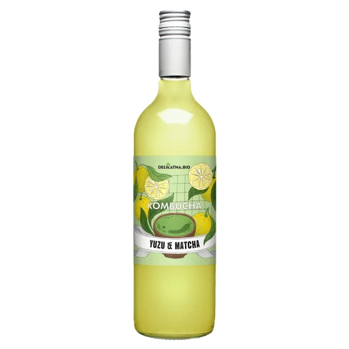 Kombucha Yuzu i Matcha Bio 750 ml - Delikatna