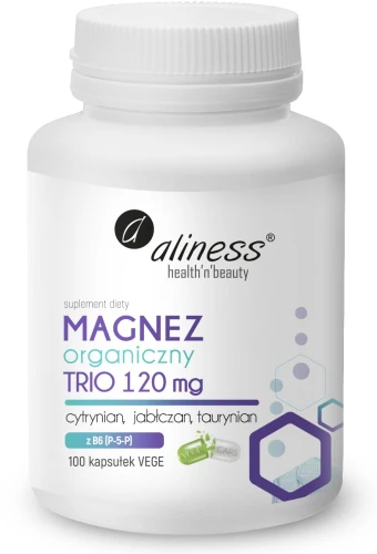 Magnez Organic Trio 120 mg z B6 (P-5-P) x 100 kaps. - Aliness