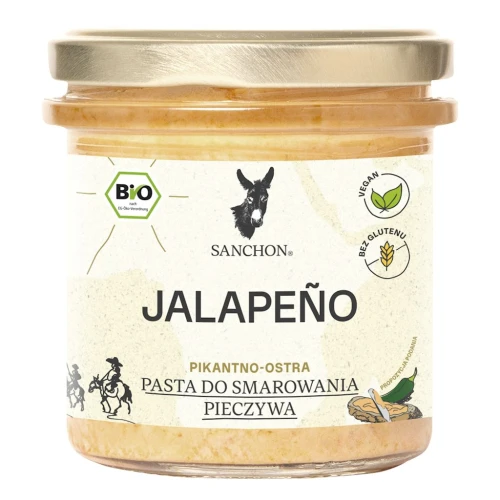 Pasta Kanapkowa Papryka Jalapeno Bezglutenowa Bio 135 g - Sanchon
