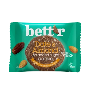 Ciastko z Daktylami i Migdałami Bez Dodatku Cukrów Bezglutenowe Bio 40 g - Bett'r