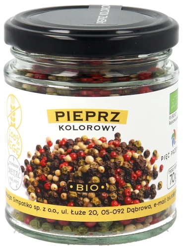 Pieprz Kolorowy Bezglutenowy Bio 70 g - Pięć Przemian