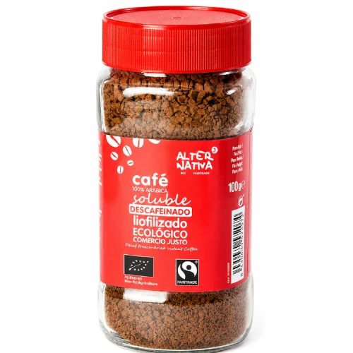 Kawa Rozpuszczalna Liofilizowana Bezkofeinowa Arabica 100% Fair Trade Bio 100 g - Alternativa3