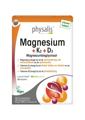 Magnez + Witamina K2 i D3 30 Tabletek - Physalis