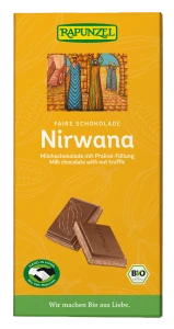 Czekolada Mleczna z Nadzieniem Pralinowym Nirwana Bio 100 g - Rapunzel