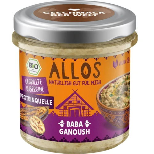 Pasta Kanapkowa Proteinowa Baba Ganoush Bezglutenowa Bio 140 g - Allos