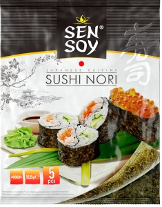 Algi Nori Prażone do Sushi (5 szt) 12,5 g - Sen Soy