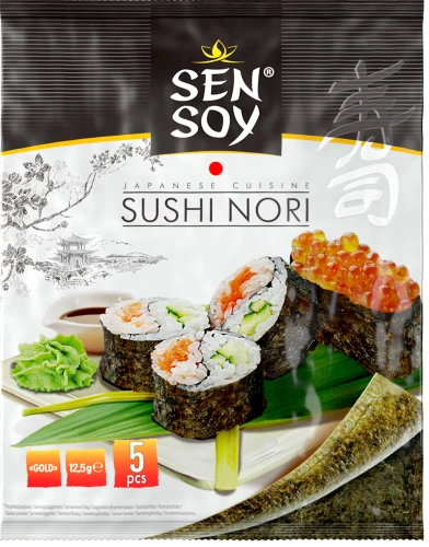 Algi Nori Prażone do Sushi (5 szt) 12,5 g - Sen Soy
