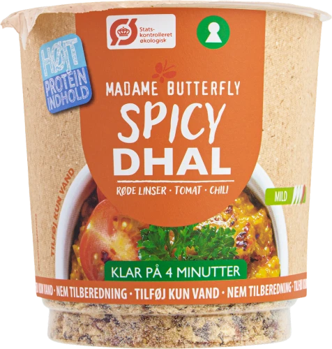 Danie Błyskawiczne Proteinowe Dal Pikantny Bio 60 g - Madame Butterfly