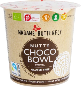 Owsianka Błyskawiczna Czekolada - Orzechy Laskowe Bezglutenowa Bio 55 g - Madame Butterfly