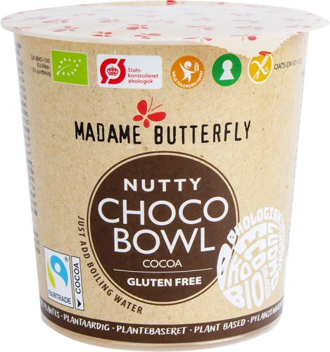 Owsianka Błyskawiczna Czekolada - Orzechy Laskowe Bezglutenowa Bio 55 g - Madame Butterfly
