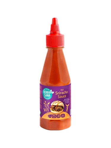 Sos z Ostrej Papryki Chili Sriracha Bezglutenowy Bio 250 g - Terrasana
