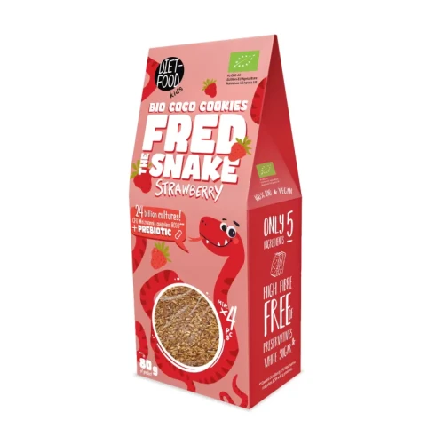 Ciastka Błonnikowe Kokosowe z Truskawkami Bio 80 g - Diet-Food (Kids)