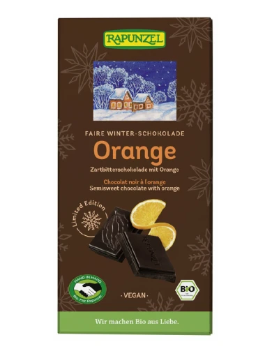 CZEKOLADA GORZKA Z POMARAŃCZĄ BIO 80 g - RAPUNZEL (PRODUKT SEZONOWY)