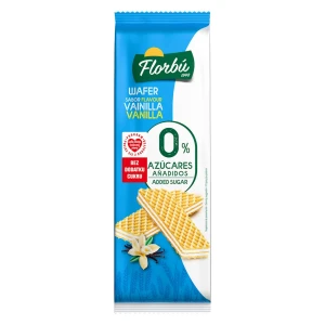 Wafelki z Kremem o Smaku Waniliowym Bez Dodatku Cukrów 150 g - Florbu