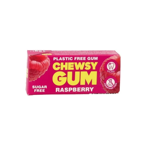 Gumy do Żucia o Smaku Malinowym z Ksylitolem Bezglutenowe 15 g (10 szt.) - Chewsy