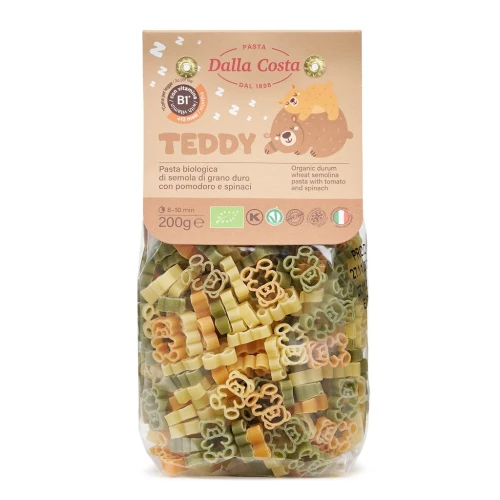 Makaron (Semolinowy Trójkolorowy) Misie Bio 200 g - Dalla Costa